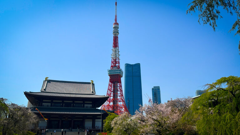 templo en japon y torre de tokyo